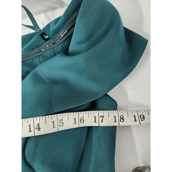 Xscape Women's Long Off Shoulder Sweetheart Neck Side Ruffle Gown, Sz 14P Hunter - Picture 6 of 14